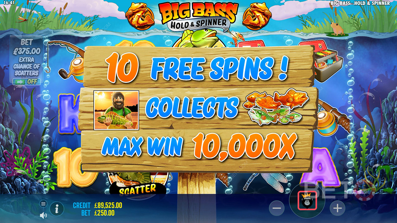 Big Bass Bonanza হোল্ড অ্যান্ড স্পিনার ভিডিও স্লটে আপনার বাজি ধরে ১০,০০০ গুণ জিতুন!