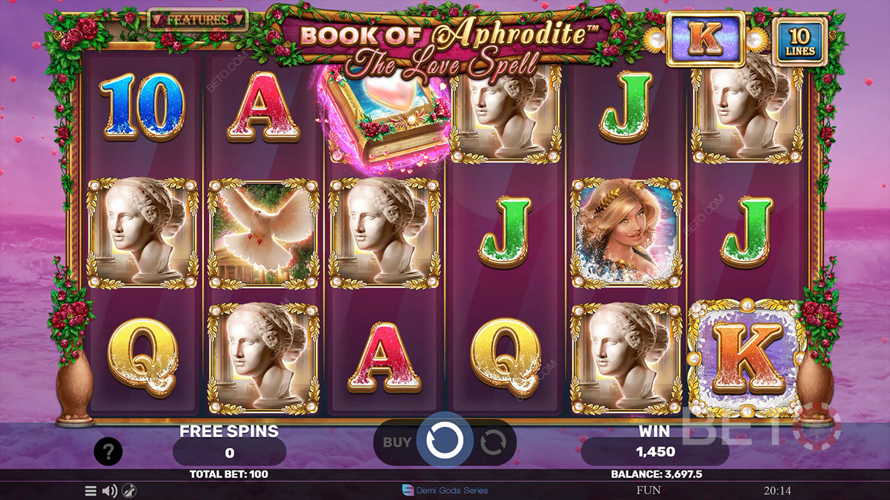 Aphrodite বই - BETO স্লট দ্বারা প্রেম বানান পর্যালোচনা