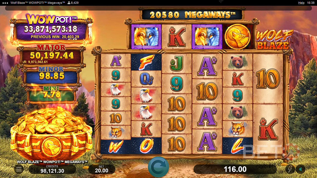 Wolf Blaze WOWPOT! Megaways ফ্রি খেলুন