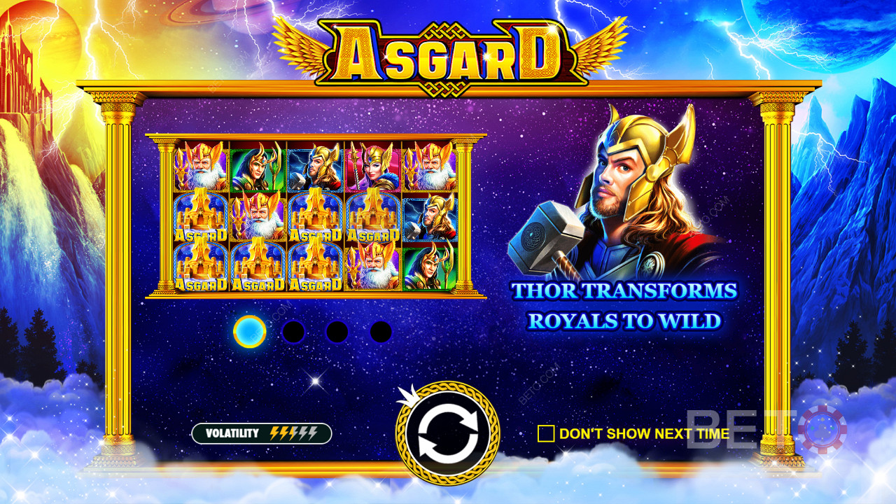 Asgard স্লট মেশিনে অনেক মজার বৈশিষ্ট্য এবং একটি মাঝারি বৈচিত্র উপভোগ করুন