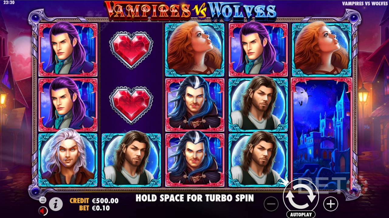 Vampires vs Wolves পাঁচ-রিল তিন-সারি কাঠামো
