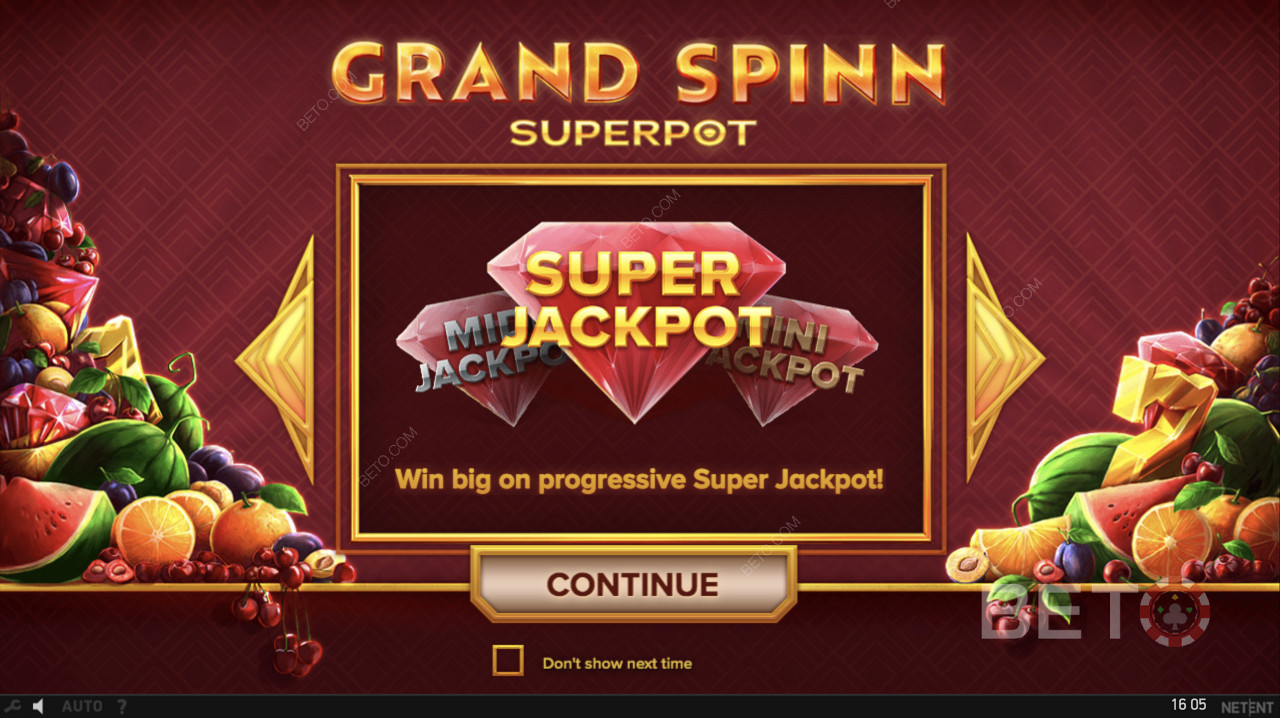 Grand Spinn Superpot প্রগ্রেসিভ সুপার জ্যাকপট ট্রিগার হয়