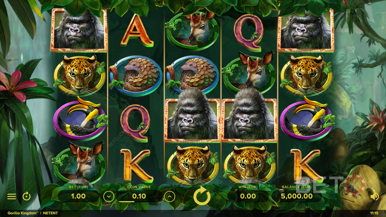 Gorilla Kingdom উচ্চ বেতনের গরিলা প্রতীক পাওয়া