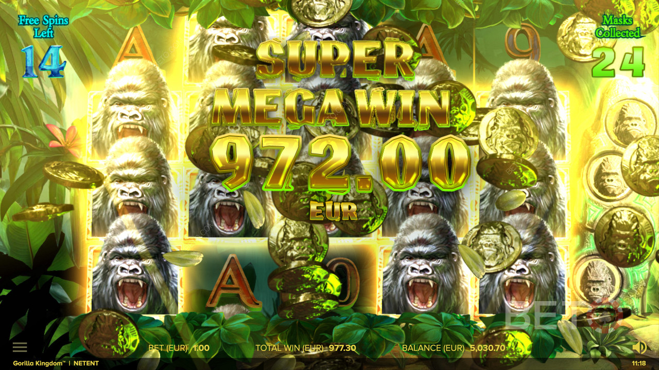 Gorilla Kingdom অনলাইন স্লটে একটি সুপার মেগা উইন ল্যান্ডিং