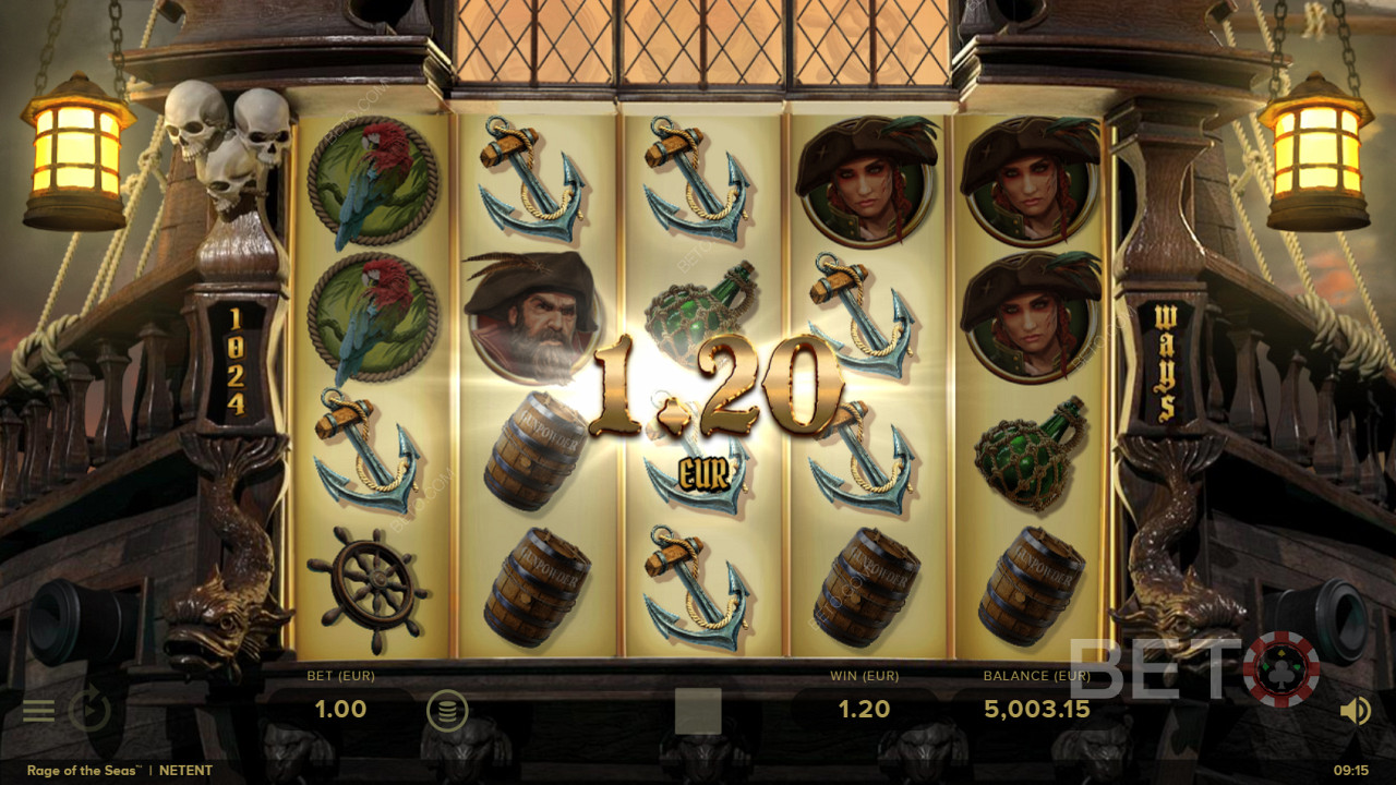 Rage of the Seas স্লটে জয় ল্যান্ডিং