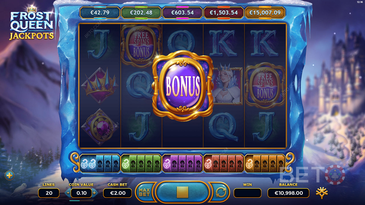 Frost Queen Jackpots বোনাস প্রতীক পাওয়া