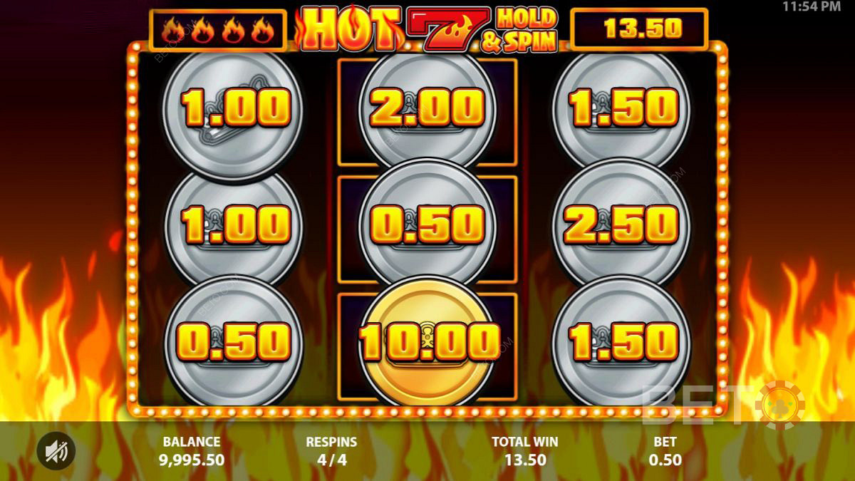 Hot 7 Hold and Spin -এ বিশেষ বৈশিষ্ট্য