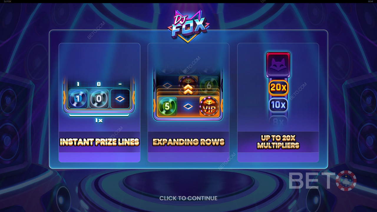 Push Gaming দ্বারা ডিজে ফক্সে বোনাস বৈশিষ্ট্যগুলি ব্যাখ্যা করা হয়েছে