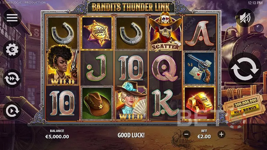 আপনি Bandits Thunder Link স্লট মেশিনে এই পশ্চিমা থিমযুক্ত স্লটে খেলুন