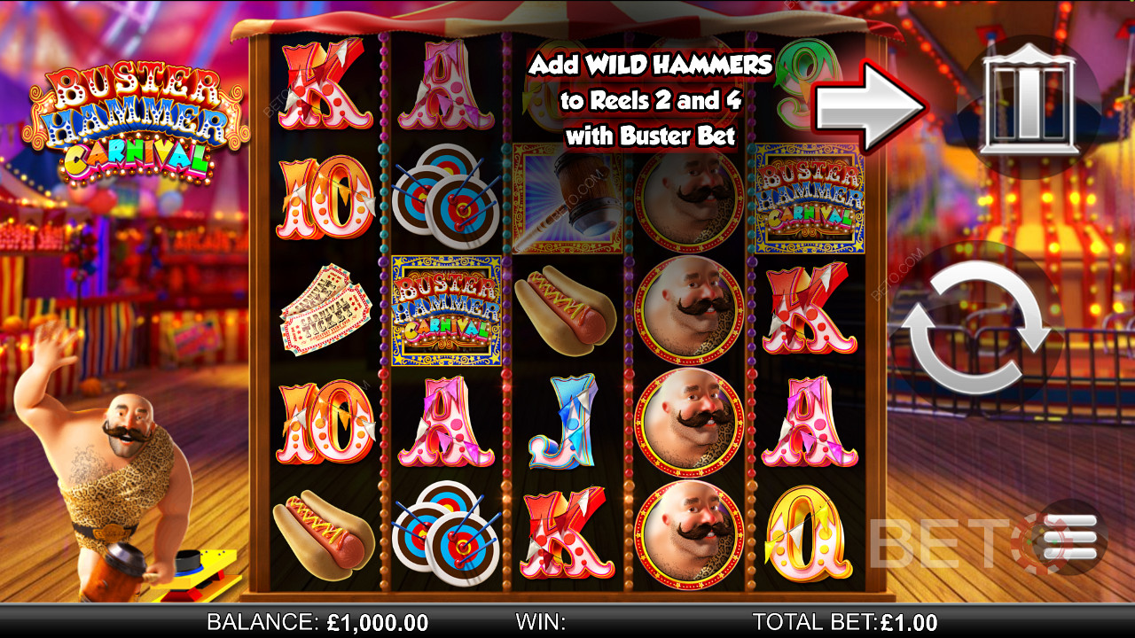 আরও রিলে Wilds যোগ করতে Buster Bet বৈশিষ্ট্য ব্যবহার করুন