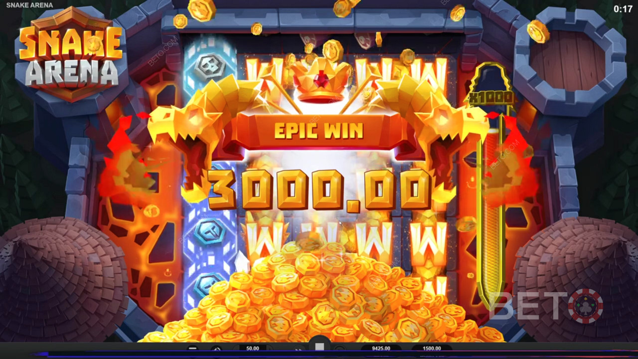 Snake Arena আপনাকে 2758.8 x পর্যন্ত আপনার বাজি এবং একটি বাই ফিচার জিততে দিচ্ছে