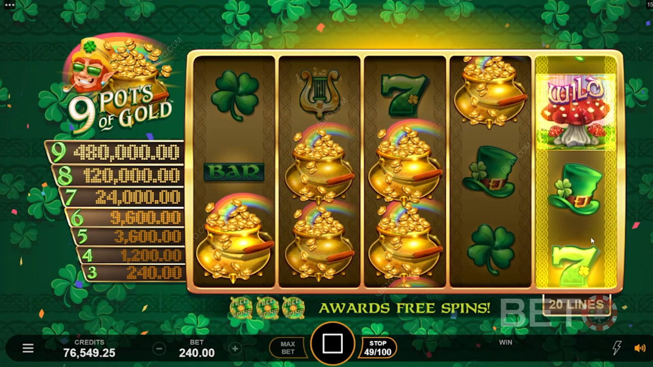 9 Pots of Gold সোনার পাত্র পুরস্কৃত করা