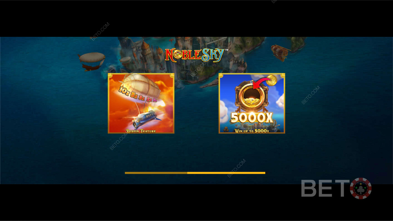 Noble Sky স্লট মেশিনে 5,000x এর একটি ম্যাক্স উইন পান