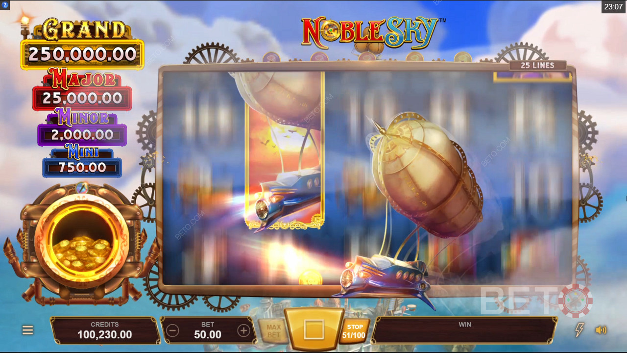 Noble Sky অনলাইন স্লটে ওয়াকিং ওয়াইল্ড রেস্পিন মেকানিক উপভোগ করুন