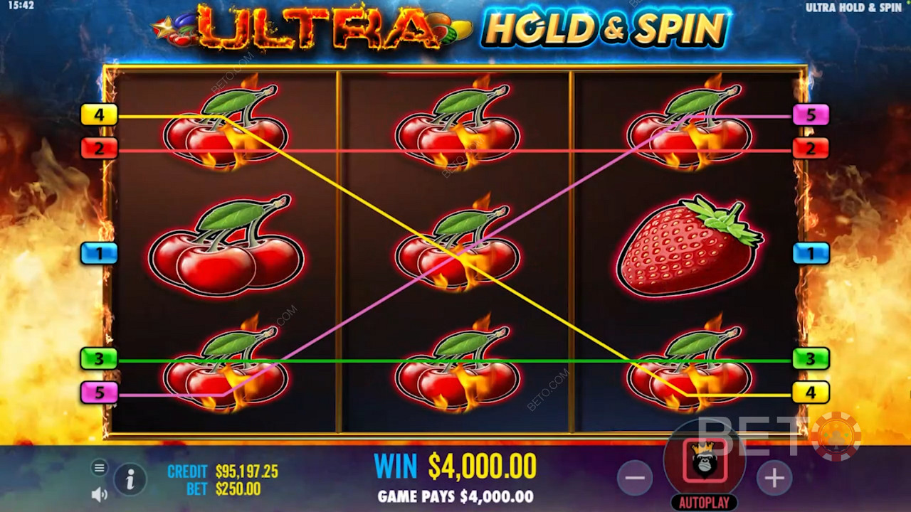 Ultra Hold and Spin -এ 5টি ভিন্ন পেলাইন