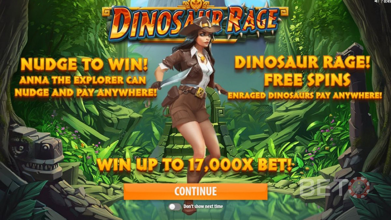 Quickspin থেকে Dinosaur Rage - বোনাস ট্রেজারের সন্ধানে জুরাসিক যুগে অ্যানা দ্য এক্সপ্লোরারকে অনুসরণ করুন