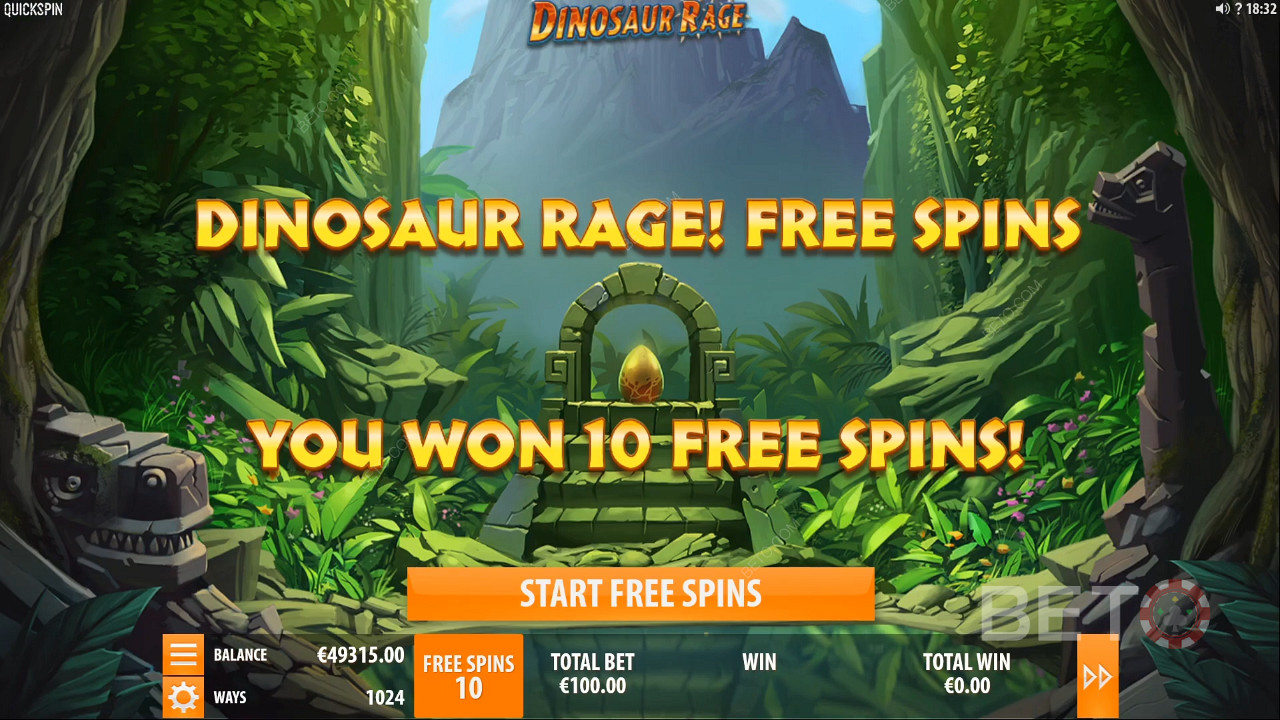 Dinosaur Rage ফ্রি স্পিন জয়