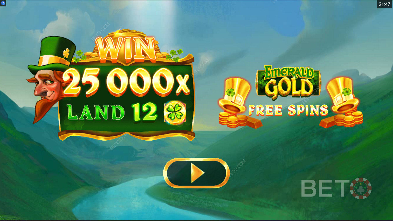 Emerald Gold স্লট মেশিনে আপনার বাজি 25,000x জিতুন