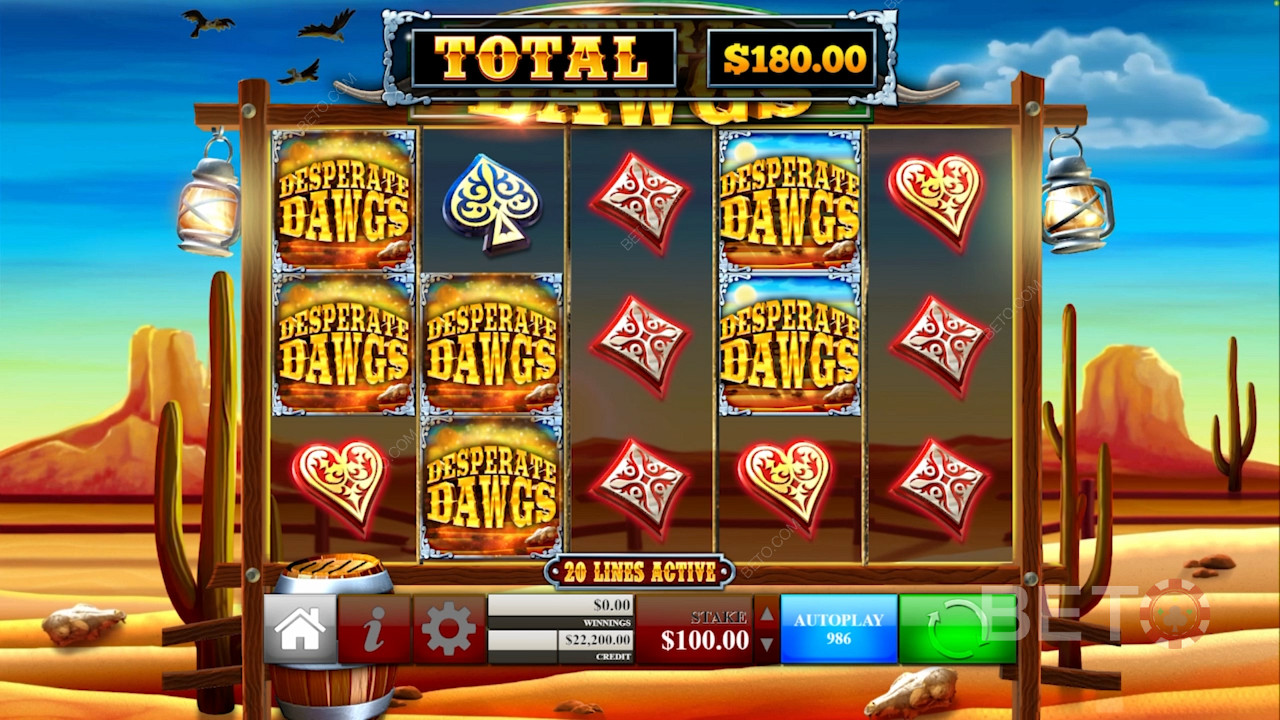 শালীন গ্রাফিক্স এবং Desperate Dawgs Free Spins সহ ওয়াইল্ড ওয়েস্ট থিম উপভোগ করুন