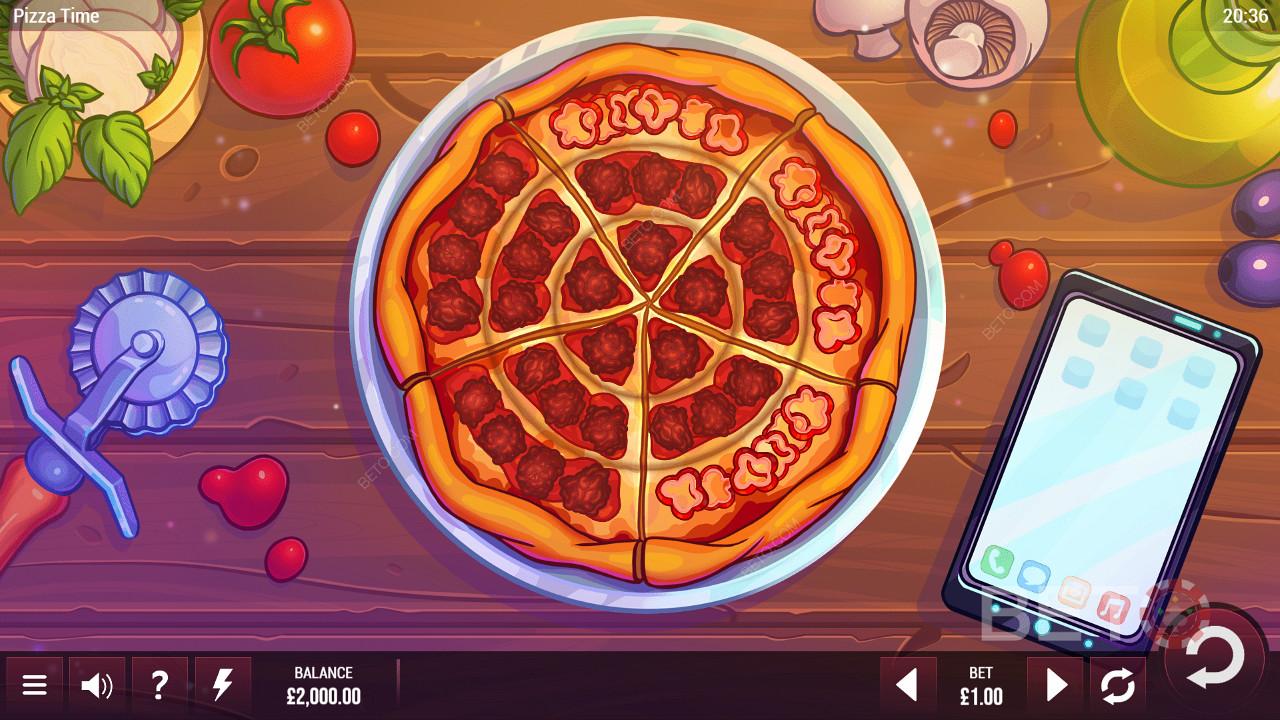 Pizza Time সার্কুলার গেমিং গ্রিড