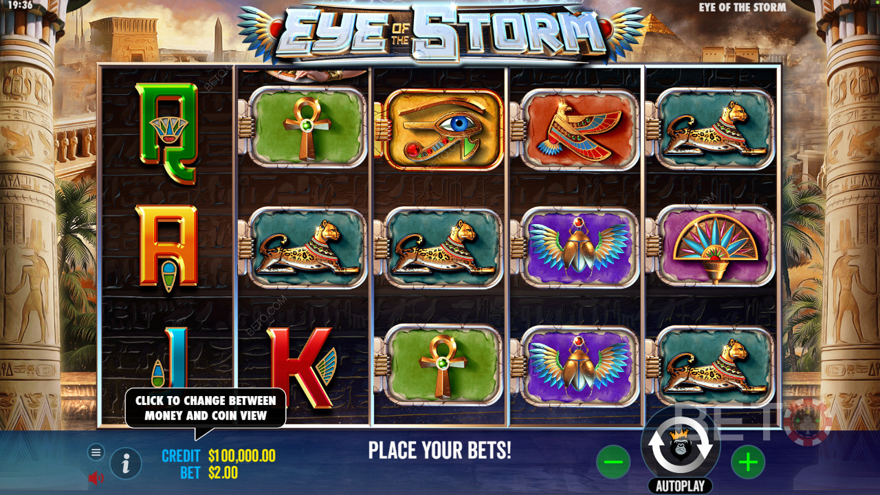 Eye of the Storm ভিডিও স্লটে সুন্দর প্রতীকগুলি উপভোগ করুন