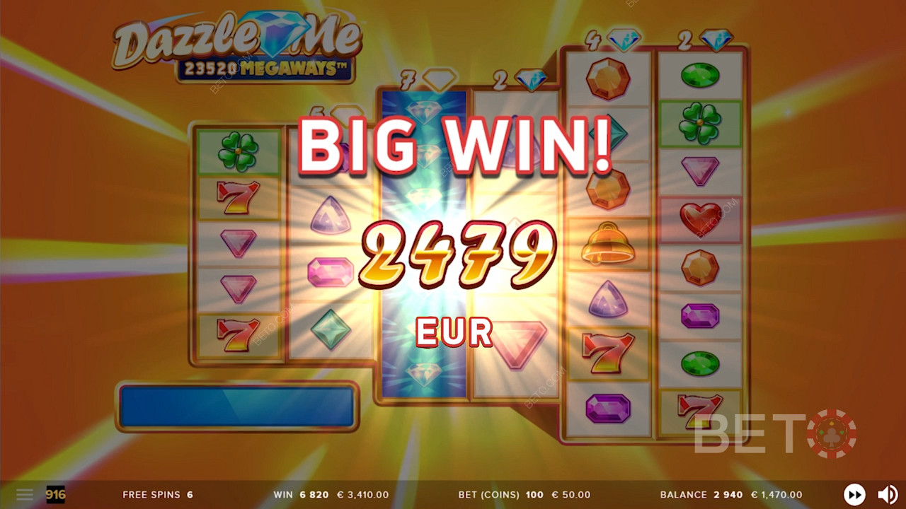 Dazzle Me Megaways এ বিশাল পেআউট ল্যান্ডিং