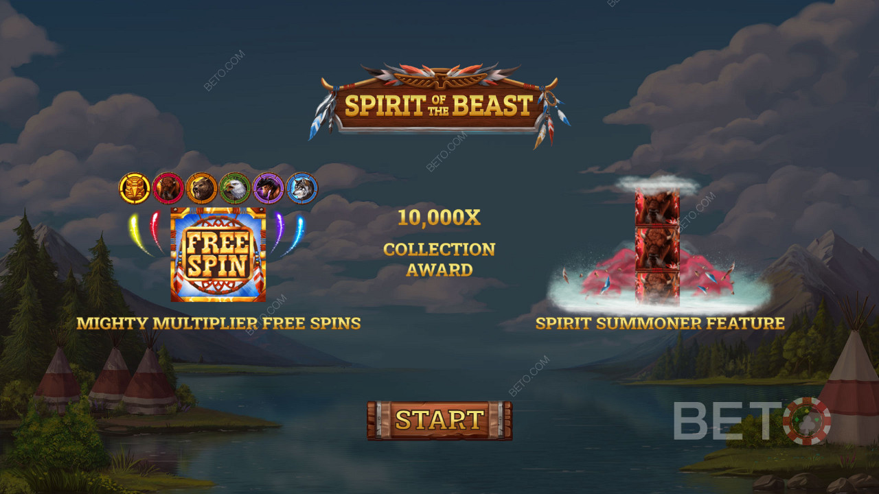 Spirit of the Beast স্লটের ইন্ট্রো স্ক্রিন