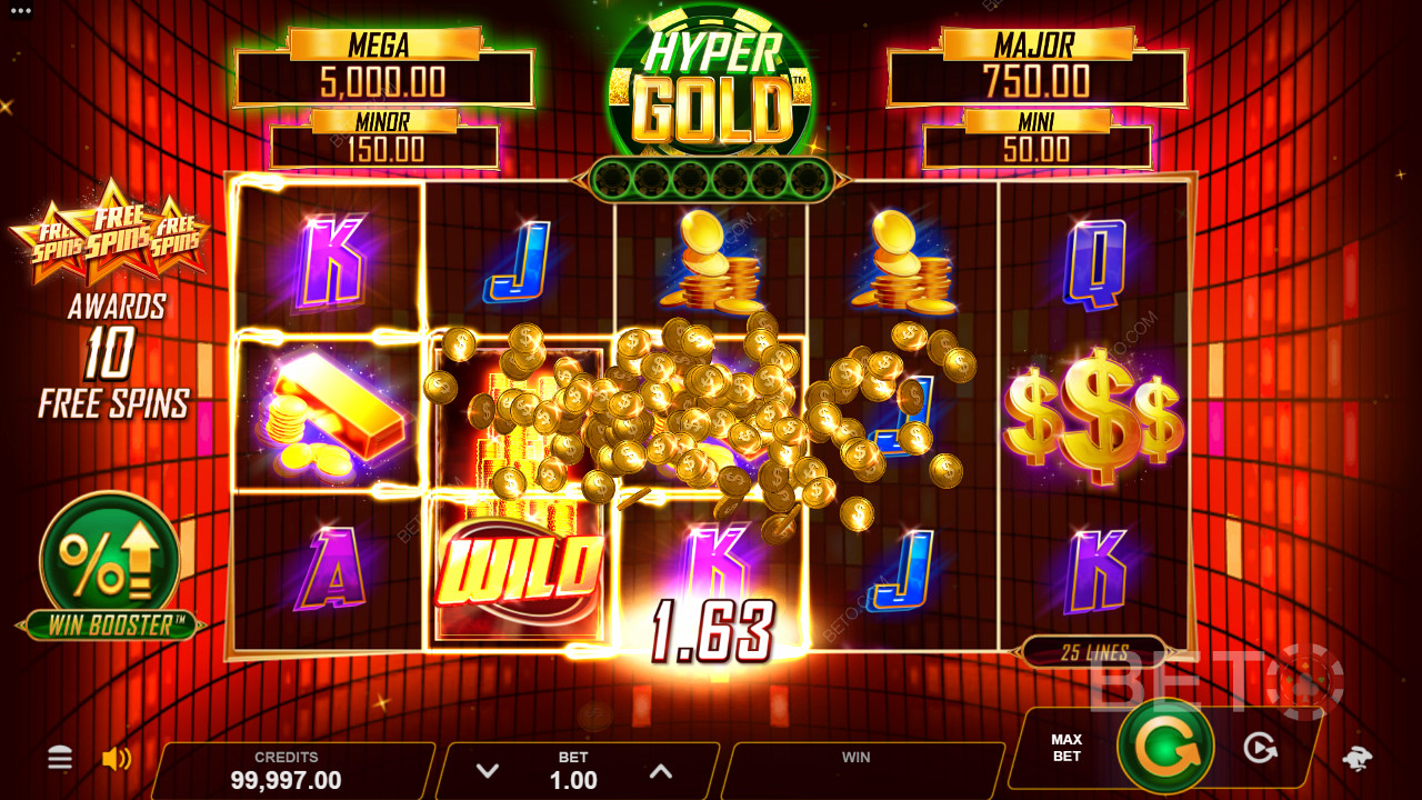 আপনি Hyper Gold আপনার বাজি 12,500 গুণ জিততে পারেন
