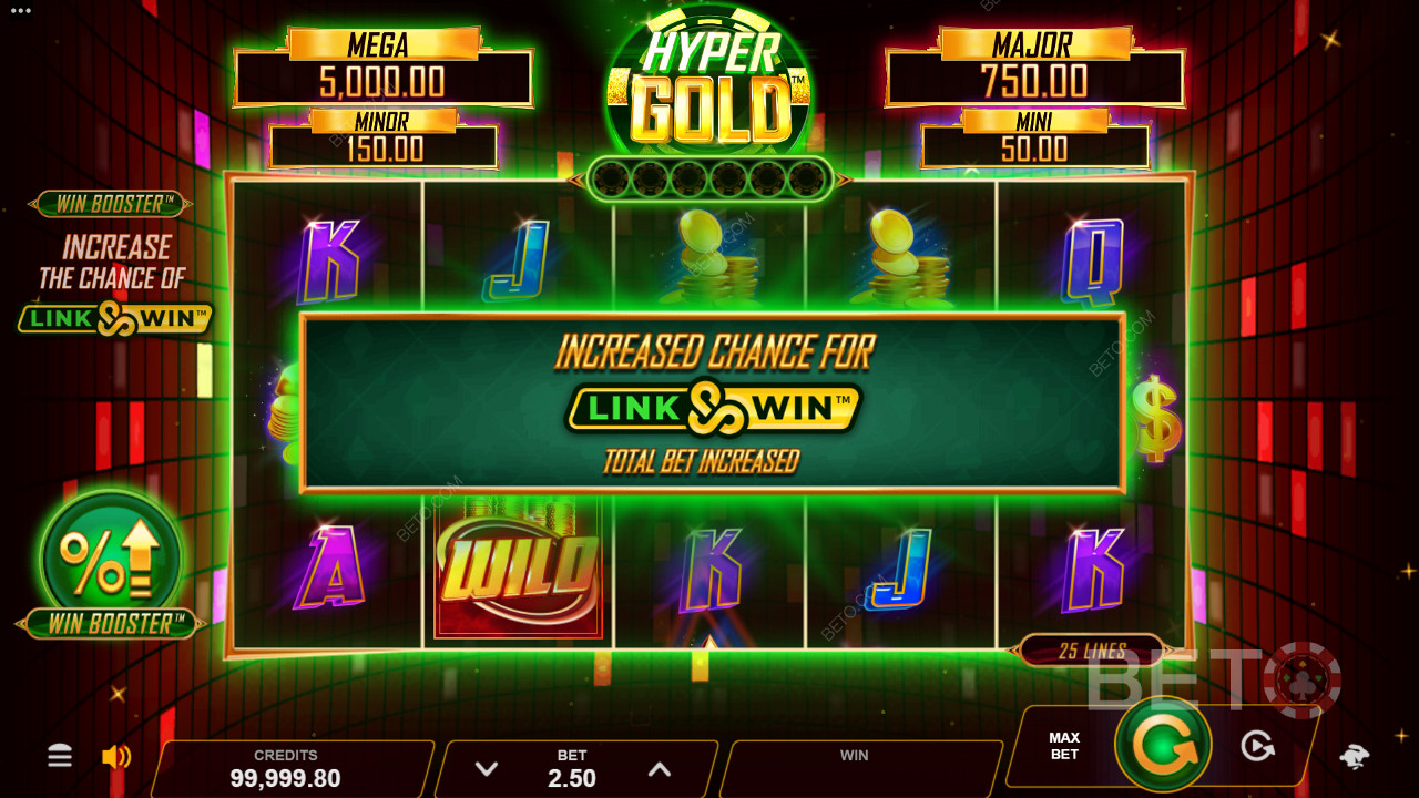 Hyper Gold আপনাকে রোমাঞ্চিত করার জন্য উইন বুস্টার এবং লিঙ্ক অ্যান্ড উইন বোনাস বৈশিষ্ট্যগুলি