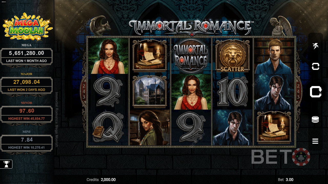 Microgaming থেকে Immortal Romance Mega Moolah আপনাকে একটি মিনি, মাইনর, মেজর বা মেগা জ্যাকপট প্রদান করে