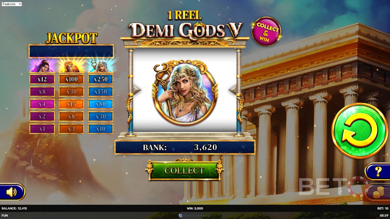 1 রিল - BETO স্লট দ্বারা Demi Gods V পর্যালোচনা