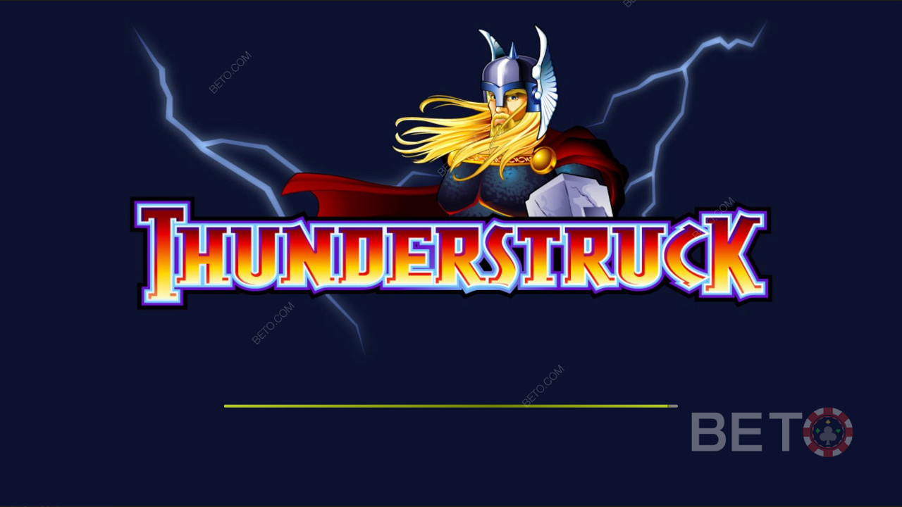 Thunderstruck এর গাঢ় থিমযুক্ত ইন্ট্রো স্ক্রিন