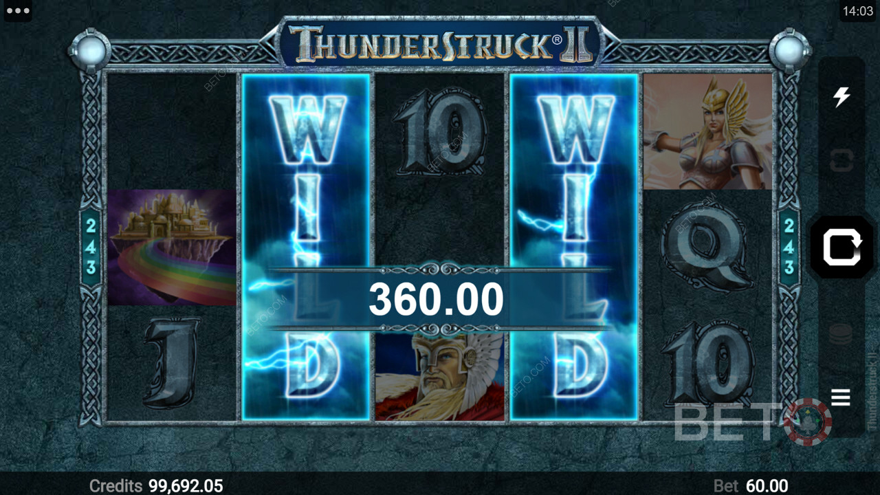 Thunderstruck II স্লটে একটি ভাল পুরস্কার জেতা৷