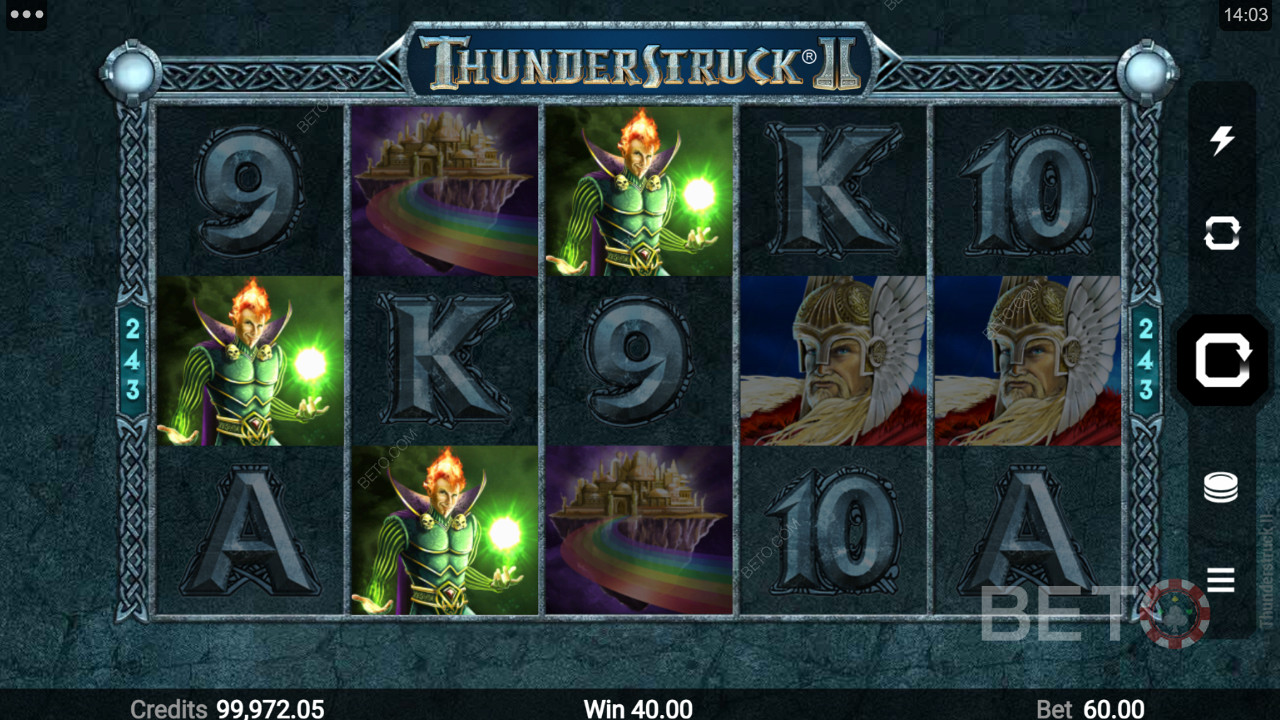 Thunderstruck II এ উচ্চ-পেয়িং ছবির প্রতীক