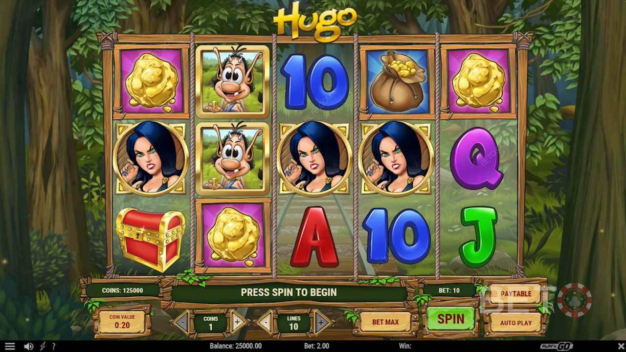 Hugo স্লট মেশিনে সোনার প্রতীক!