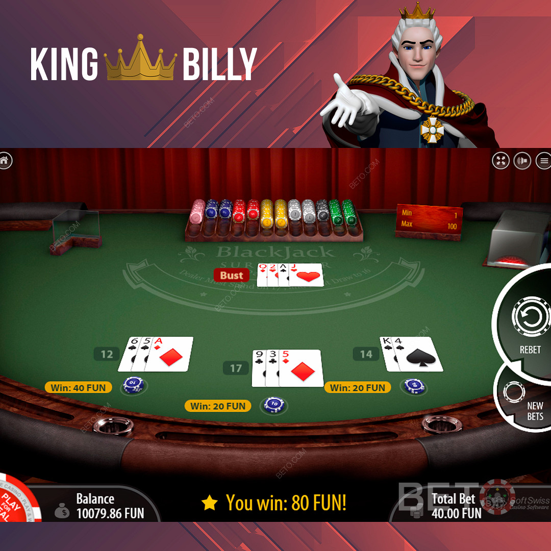 King Billy ক্যাসিনোতে জনপ্রিয় টেবিল গেম উপভোগ করুন