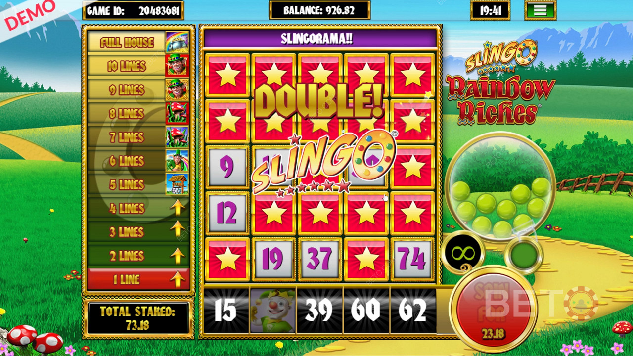 Slingo Rainbow Riches এর রঙিন গেম ডিজাইন