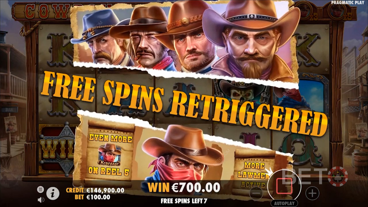 বন্য কাউবয়দের মধ্যে খেলুন এবং Cowboys Gold স্লটে নগদ পুরস্কার জিতুন