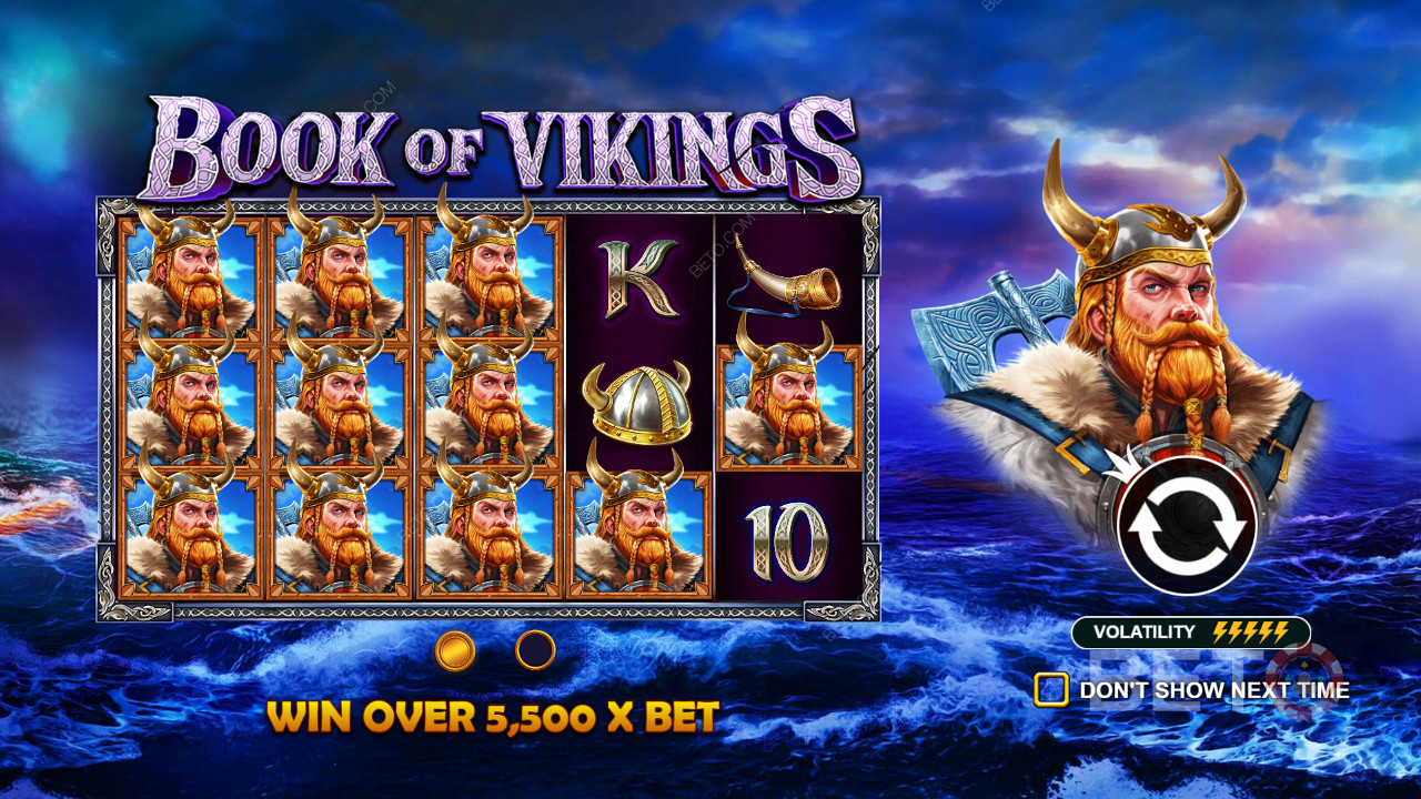 অত্যন্ত উদ্বায়ী Book of Vikings স্লটে 5,500x পর্যন্ত মূল্যের পুরস্কার জিতুন