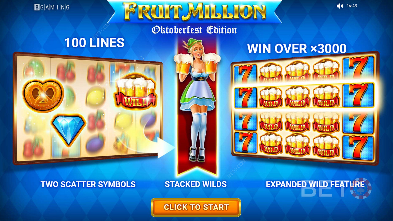 Fruit Million স্লট মেশিনে বিভিন্ন থিম উপভোগ করুন - অক্টোবরফেস্ট সংস্করণ