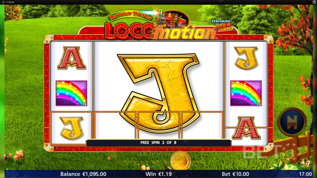 Rainbow Riches Locomotion অনলাইন স্লটে আপনার বাজি 1,037x জিতুন!