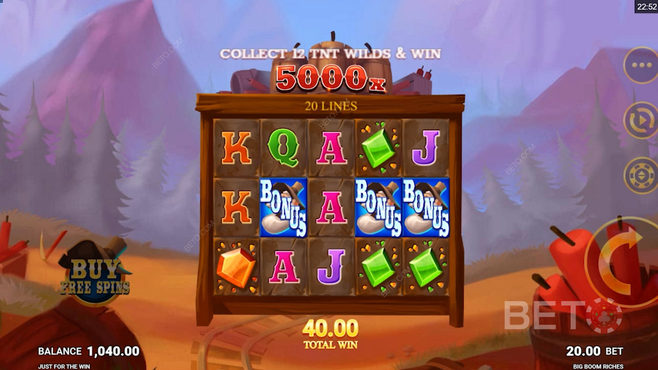 Big Boom Riches কাঠের শৈলীর গ্রিড