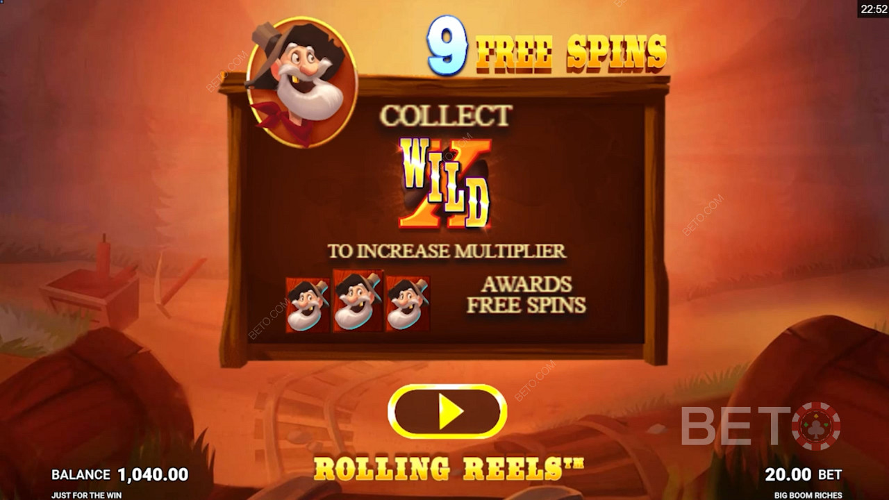 Big Boom Riches 3টি ভিন্ন বন্য প্রতীক