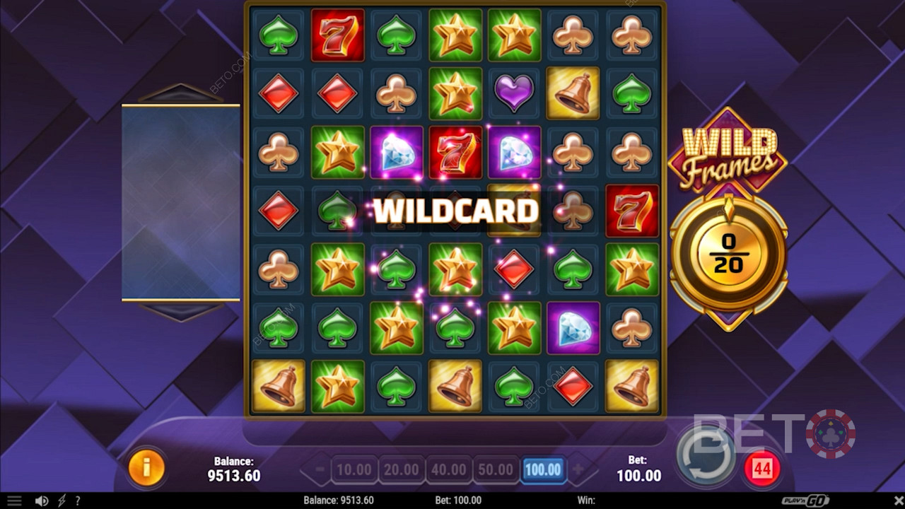 Wild Frames অনলাইন স্লটে ওয়াইল্ডকার্ড বোনাস