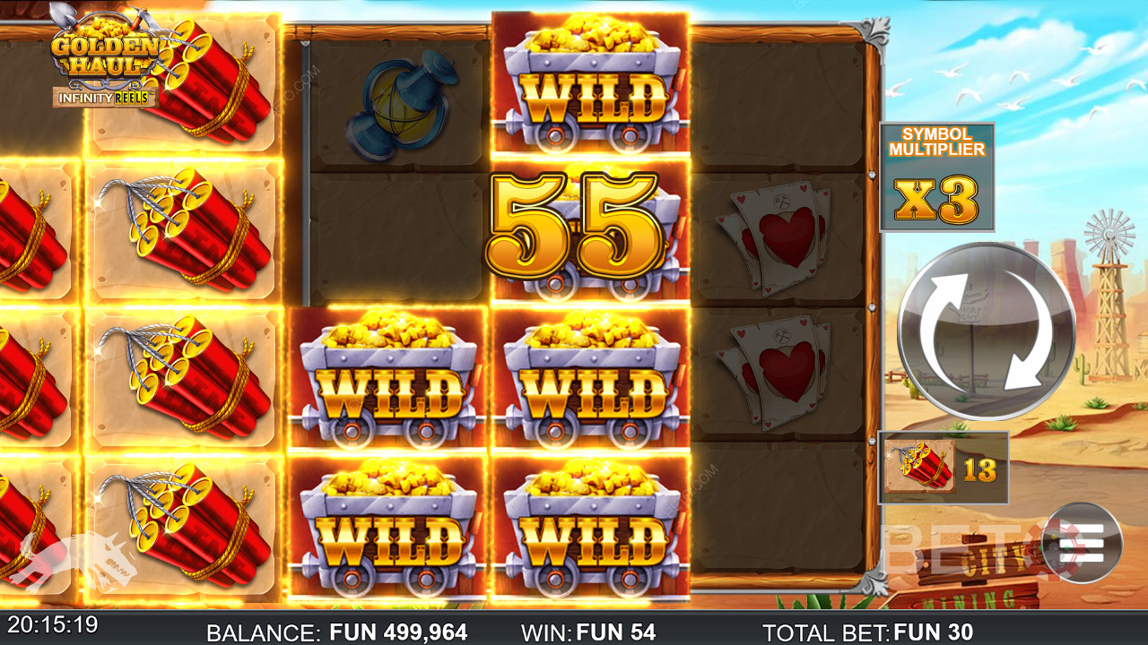 Wilds এবং Infinity Reels এর মাধ্যমে বিশাল জয় পান