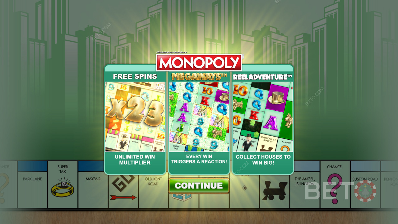 Monopoly Megaways শুরুর পর্দা