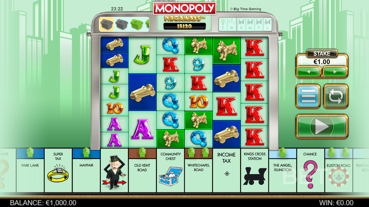 Monopoly Megaways মেগাওয়েস গেমিং গ্রিড