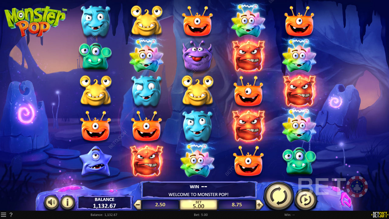 Monster Pop অনলাইন স্লটে একটি বিনোদনমূলক থিম এবং অদ্ভুত প্রতীকগুলি উপভোগ করুন