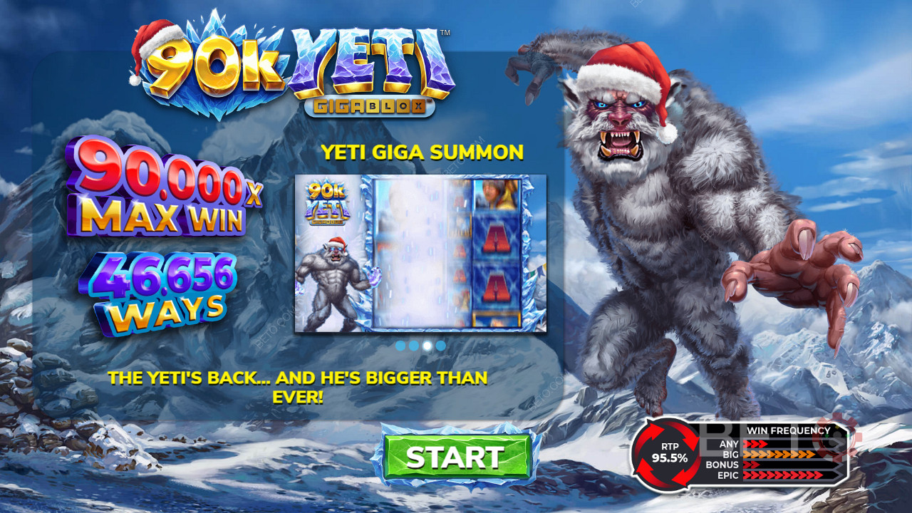 90k Yeti Gigablox স্লটে আপনার বাজির 90,000x সর্বোচ্চ জয় উপভোগ করুন