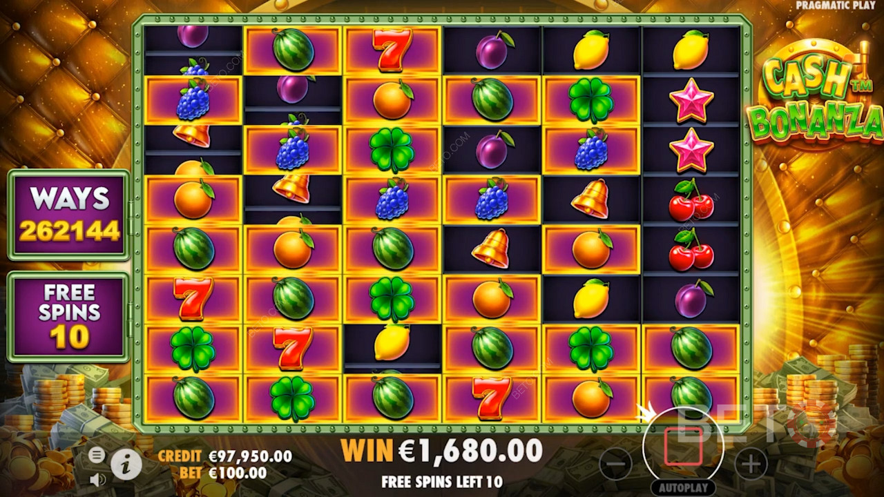 Cash Bonanza 262,144টি বিভিন্ন বিজয়ী উপায়